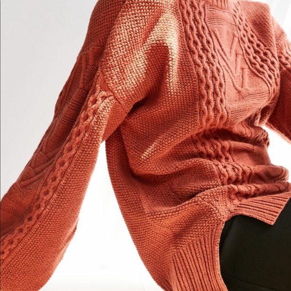 BDG Cable Knit Balloon Sleeve Sweater - Picture 7 of 7